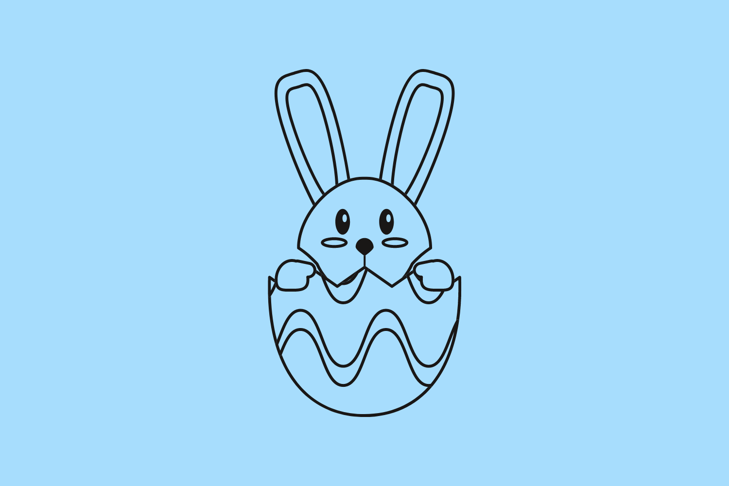 Påskehare som sitter i påskeegg